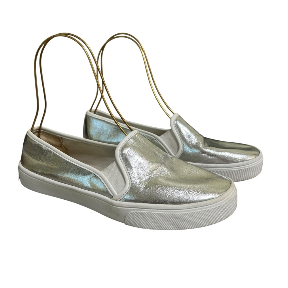 Fergalicious Silver Flat Slip On Loafer Size 7 1/2